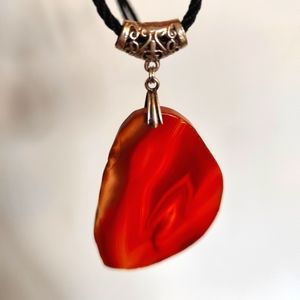 Agate Slice Pendant Necklace